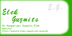 elek guzmits business card